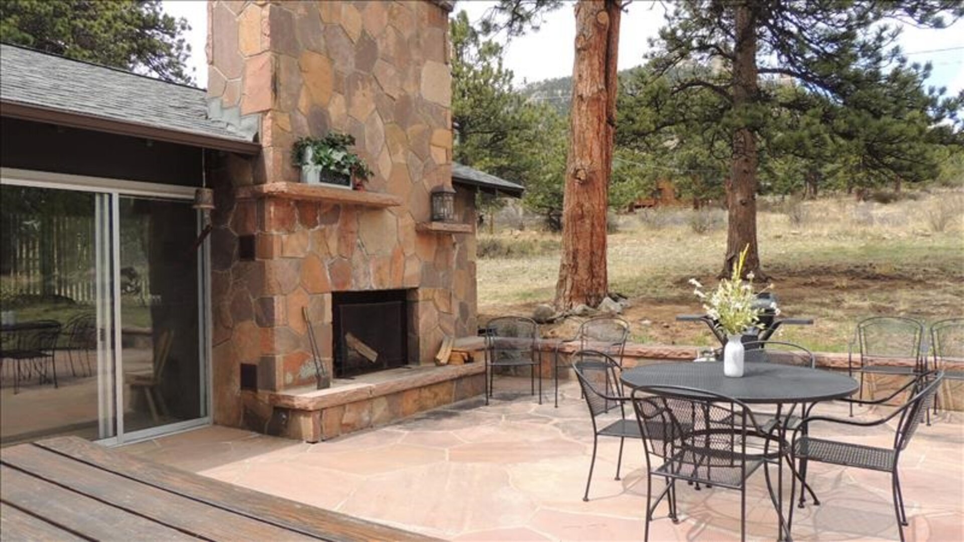 Back deck fireplace